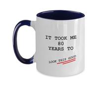 Taza De Té Cumpleaños Navidad Me Tomó 80 Años Lucir Así De Bien Mejor 80 Cumpleaños Familia Tazas Desayuno Premium Tazas De Cafe Divertido Taza Personalizada Para Cumpleaños Oficina 330ML