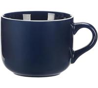 Taza de té de 650 ml, taza de café XXL, taza de cerámica con asa, tazas grandes de café, té, cereales, sopas, tazas de café, tazón de porcelana, taza de sopa con asa (azul real)