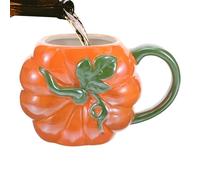 Taza de té de calabaza, decoración de taza de calabaza acanalada en 3D, taza de cerámica de 280 g con asa para niños, adultos, amigos, mujeres, vino, trabajo, cerveza, hombres, leche