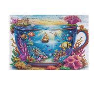 Taza de té de Castillo de Hadas Puzzles 300 Piezas Maquetas 3D Construir Sin Pegamento Rompecabezas Educativo para Familia Desafío Intelectual Decoración Hogar 300 PCS