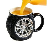 Taza de té de cerámica - Botella de Agua de 330 Mililitros Antideslizante con Motivo de Neumático de Automóvil - Vasos de Cerámica,Para Amigos, Hombres, Tu Amigo, El Café, Cumpleaños, Mamá y Los