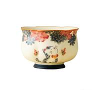 Taza de té de cerámica de 90 ml con diseño de mariposa blanca con personalidad fresca y lindo gato para beber utensilios de beber - flor de amor lindo gato_