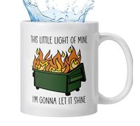 Taza de té de cerámica, taza de café divertida,Cubo de basura Llama Taza de café | Taza de cerámica creativa para el lugar de trabajo, basura, taza de café y té de cerámica con patrón de llama