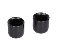 Taza de té de Cerámica, Tazas de café con Leche con Pared Engrosada, 2 Tazas de Cerámica Biseladas de 100 Ml para Bebidas Grandes, café con Leche, café Negro, té (Color Negro