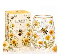 Taza de té de cristal de jardín de abeja de miel de edición limitada 2026, taza de café floral en relieve, vasos para beber frío y caliente, bonitos regalos para amantes de las abejas para mujeres