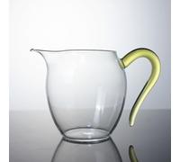 Taza de té de cristal, taza versátil para beber, dispensador de té transparente, vaso multiusos para jugo de té, taza de té con jarra de boquilla (amarillo)