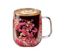 Taza De Té De Flores - Vaso | Tazas De Beber | Tazas De Vidrio Para El Hogar, Escuela, Fiestas, Picnic, Camping, Al Aire Libre, Jardín, Parque, Patio, Invierno, Whisky, Leche,