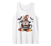 Taza de té de gnomo de Halloween con Sombrero de Bruja Camiseta sin Mangas