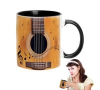 Taza De Té De Música - Buque De Cerámica De 350 Ml, Motivo De Nota De Violín | Característica De Asa Única, Tema De La Taza De Café, Diseño Inspirado En Sonido Con Diversión De Mesa De Desayuno, Espac