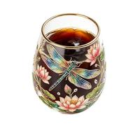 Taza de té de , taza de té decorativa portátil de vidrio estética, taza de té con pájaros en relieve, para mujeres y hombres, bebidas familiares, interiores, cocina, escritorio, oficina, jardín