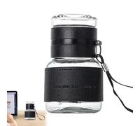 Taza de té de vidrio con infusor - 320 ml de vidrio grueso para separación de té y agua - Botella portátil de separación de agua de viaje a prueba de fugas para el hogar, la escuela y los negocios