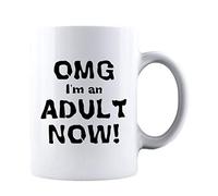 Taza De Té ¡Dios Mío! ¡Ahora Soy Un Adulto! Taza Personalizada Premium Tazas De Cafe Decorativa Tazas Desayuno Para Cumpleaños Regalo Uso Diario 330Ml