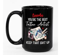Taza De Té Eres El Mejor Artista Del Tatuaje Negro Para 330ML