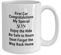 Taza De Té First Car Congratulationsfor Special Son From Father To Son Mom To Son Parents To Son First Car Unique Quote Tazas Desayuno Tazas De Cafe Premium Taza Personalizada Para 300ML