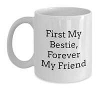 Taza De Té First My Bestie Forever My Friend White Tazas Desayuno Decorativa Tazas De Cafe Clásico Taza Personalizada Para Oficina Cumpleaños Uso Diario 300ML