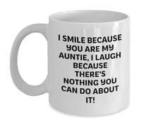 Taza De Té Funny Auntie White Smile Because You Are My Auntie Laugh Because There'S Nothing You Can Do About It! From Family Tazas De Cafe Tazas Desayuno Premium Taza Personalizada Para 300ML