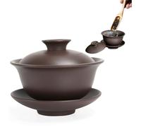 Taza de té Gaiwan de 5oz Zisha, taza de té chino de arcilla púrpura, 3, 9x3, 2, tazón de Kungfu con tapa y platillo, tradicional Gaiwan, decoración