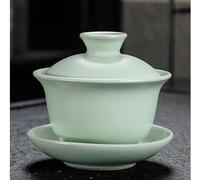 taza de té gaiwan, Taza de té china porcelana Gaiwan, juego azul y blanco(11)