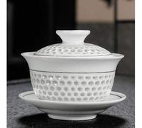 taza de té gaiwan, Taza de té china porcelana Gaiwan, juego azul y blanco(16)