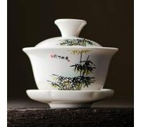 taza de té gaiwan, Taza de té china porcelana Gaiwan, juego cerámica azul y blanco Kung Fu con tapa platillo, 100-120 ml(Sku-07 100ml)