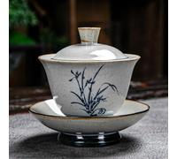 taza de té gaiwan, Taza de té china porcelana Gaiwan, juego cerámica multicolor 180ml(Orchid)