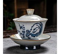 taza de té gaiwan, Taza de té china porcelana Gaiwan, juego cerámica multicolor 180ml(Phoenix)