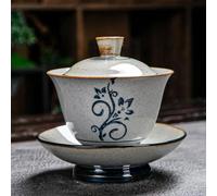 taza de té gaiwan, Taza de té china porcelana Gaiwan, juego cerámica multicolor 180ml(Vine)