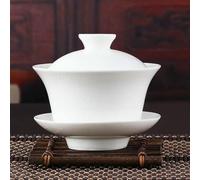 taza de té gaiwan, Taza de té china porcelana Gaiwan, juego Kung Fu blanca con taza Sancai 80-130ml(110ml)