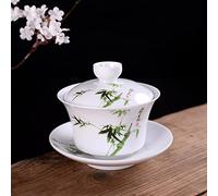 taza de té gaiwan, Taza de té china porcelana Gaiwan, juego sopera azul y blanca 150 ml con tapa platillo(5)