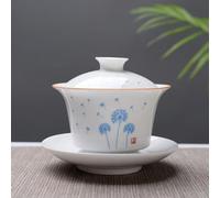 taza de té gaiwan, Taza de té porcelana china Gaiwan, juego blanca hueso 150ml(3)