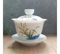 taza de té gaiwan, Taza de té porcelana china Gaiwan, juego cerámica Kungfu Multicolor 3 piezas(Style Q 200ml)