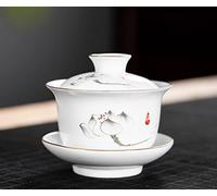 taza de té gaiwan, Taza de té porcelana china Gaiwan, taza azul y blanco(C)