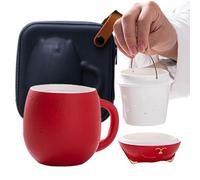 Taza de té genérica, gato de cerámica con colador y bolsa - tapa de taza de té infusor antiderrame | Para oficina de viaje al aire libre regalos adolescentes familia compañeros de trabajo aficionados