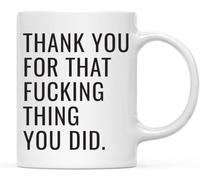 Taza De Té Gracias por esa maldita cosa que hiciste. Taza De Cerámica | Amigos 2 Unidades Divertido Mug Encantador Taza Personalizada Despedida Compra Solidaria