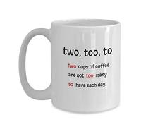 Taza De Té Gramática Dos Demasiado A Dos De No Son Demasiados Tazas Desayuno Ideal Tazas De Cafe Clásico Taza Personalizada Para Uso Diario Cumpleaños Regalo 330ML