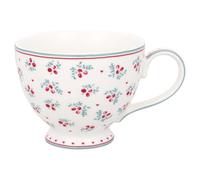 Taza De Té Greengate BELIA Blanca Con Bayas Y Ramas De Pino Porcelana 400ml