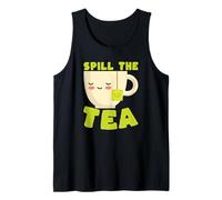 Taza de té Kawaii de Spill The Tea Funny Gossip Lover Camiseta sin Mangas