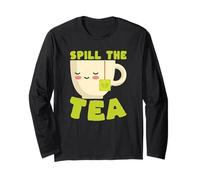 Taza de té Kawaii de Spill The Tea Funny Gossip Lover Manga Larga