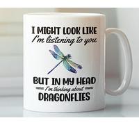 Taza De Té Libélula Libélula Libélula Puede Que Parezca Que Te Estoy Escuchando, Pero En Mi Cabeza Estoy Pensando En Libélulas. Tazas Desayuno Ideal Tazas De Cafe Taza Personalizada Para 330Ml