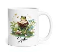 Taza De Té Libro De Lectura Personalizado Con Forma De Rana. Taza Personalizada Decorativa Tazas De Cafe Ideal Tazas Desayuno Para Todas Las Ocasiones Oficina Regalo 330ML