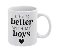 Taza De Té Life Is Better With My Boys Tazas Desayuno Clásico Tazas De Cafe Ideal Taza Personalizada Para Uso Diario Oficina Todas Las Ocasiones 300ML
