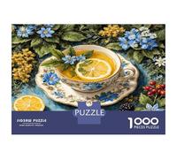 Taza de té Limón Baya 1000 Piezas Puzzle Quietud botánica rústica Puzzle Premium, Cartón Resistente - DIY Familiar Divertido, Decoración Bonita, Regalo De Cumple Niños 52x38cm/1000pcs