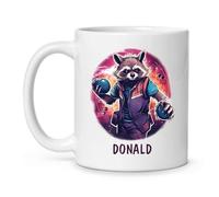Taza De Té Mapache Personalizado Jugando A Los Bolos Tazas Desayuno Ideal Taza Personalizada Decorativa Tazas De Cafe Para Cumpleaños Regalo Oficina 330ML