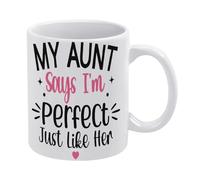 Taza De Té My Aunt Says I'M Perfect Just Like Her Baby Aunt Baby Onesie Newborn Taza Personalizada Clásico Tazas De Cafe Ideal Tazas Desayuno Para Todas Las Ocasiones Uso Diario Cumpleaños 300ML