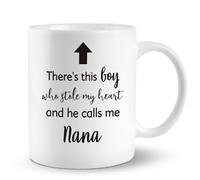 Taza De Té Nana Nana Nana Divertida De Nietos Nietos Abuela Nana Abuela Hay Un Niño Que Me Robó El Corazón. Me Llama Nana. Tazas Desayuno Ideal Tazas De Cafe Clásico Para 330ML