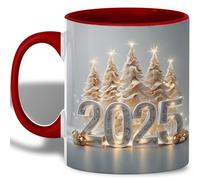 Taza De Té New Year 2025 Festive With Elegant Golden Numbers Christmas Trees And Sparkling Light Tazas Desayuno Clásico Taza Personalizada Premium Tazas De Cafe Para Uso Diario Cumpleaños 300ML
