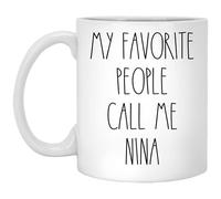 Taza De Té Nina - Mis Personas Favoritas Me Llaman Nina Taza Personalizada Ideal Tazas De Cafe Decorativa Tazas Desayuno Para Uso Diario Cumpleaños Regalo 330Ml
