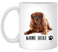 Taza De Té Nombre Personalizado Cavalier King Charles Spaniel Rojo Acostado, Texto Personalizado Tazas Desayuno Premium Tazas De Cafe Ideal Taza Personalizada Para Cumpleaños Oficina