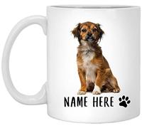 Taza De Té Nombre Personalizado Cavalier King Charles Spaniel Sentado Marrón Rojo, Texto Personalizado Taza Personalizada Ideal Tazas De Cafe Clásico Tazas Desayuno Para Cumpleaños Oficina