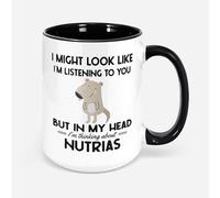 Taza De Té Nutria Nutria Puede Que Parezca Que Te Estoy Escuchando, Pero En Mi Cabeza Estoy Pensando En Nutrias Amante Del Coipo Tazas Desayuno Tazas De Cafe Taza Personalizada Para 330Ml